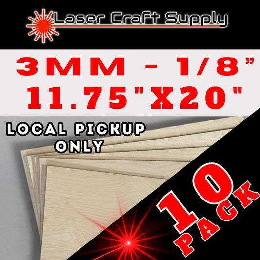 3mm (1/8") 11.75" X 20" - 10 Pack Birch Plywood-LOCAL PICKUP PRICING