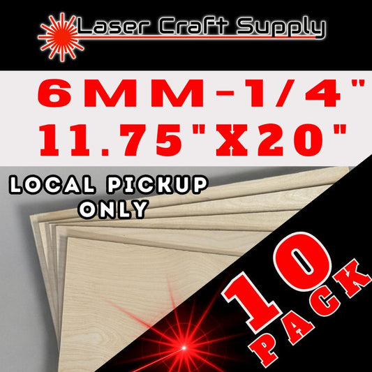 6mm (1/4") 11.75" X 20" - 10 Pack Birch Plywood - LOCAL PICKUP PRICING