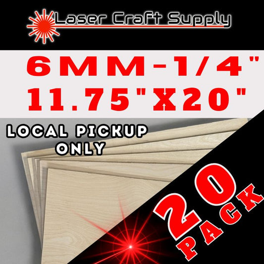 6mm (1/4") 11.75" X 20" - 20 Pack Birch Plywood - LOCAL PICKUP PRICING