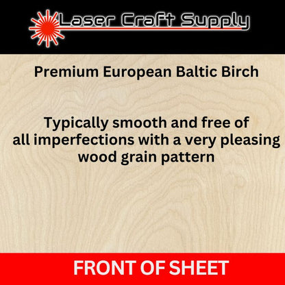 3mm (1/8") 12" X 12" - 5 Pack Birch Plywood