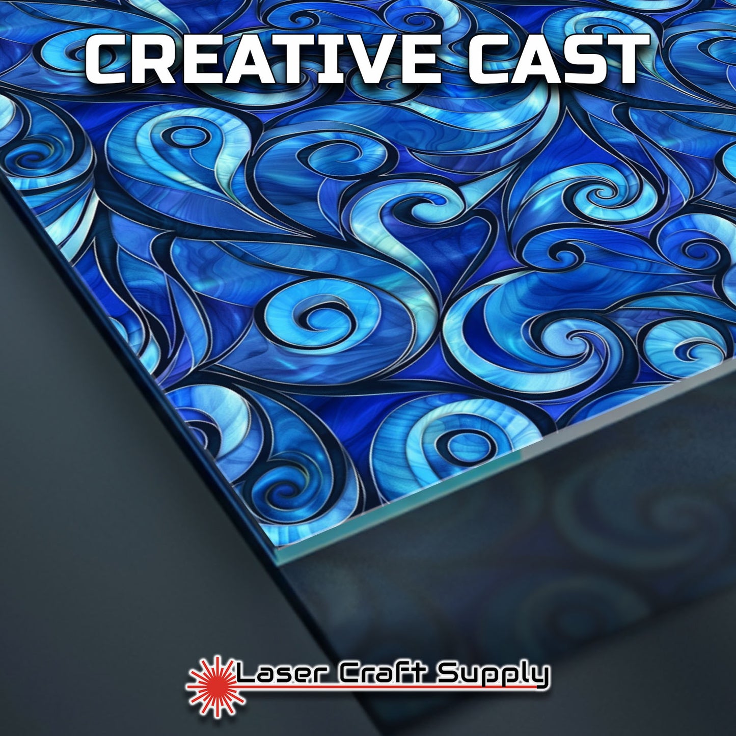 Creative Cast Acrylics - Groovy Blue Swirl- Stained Glass