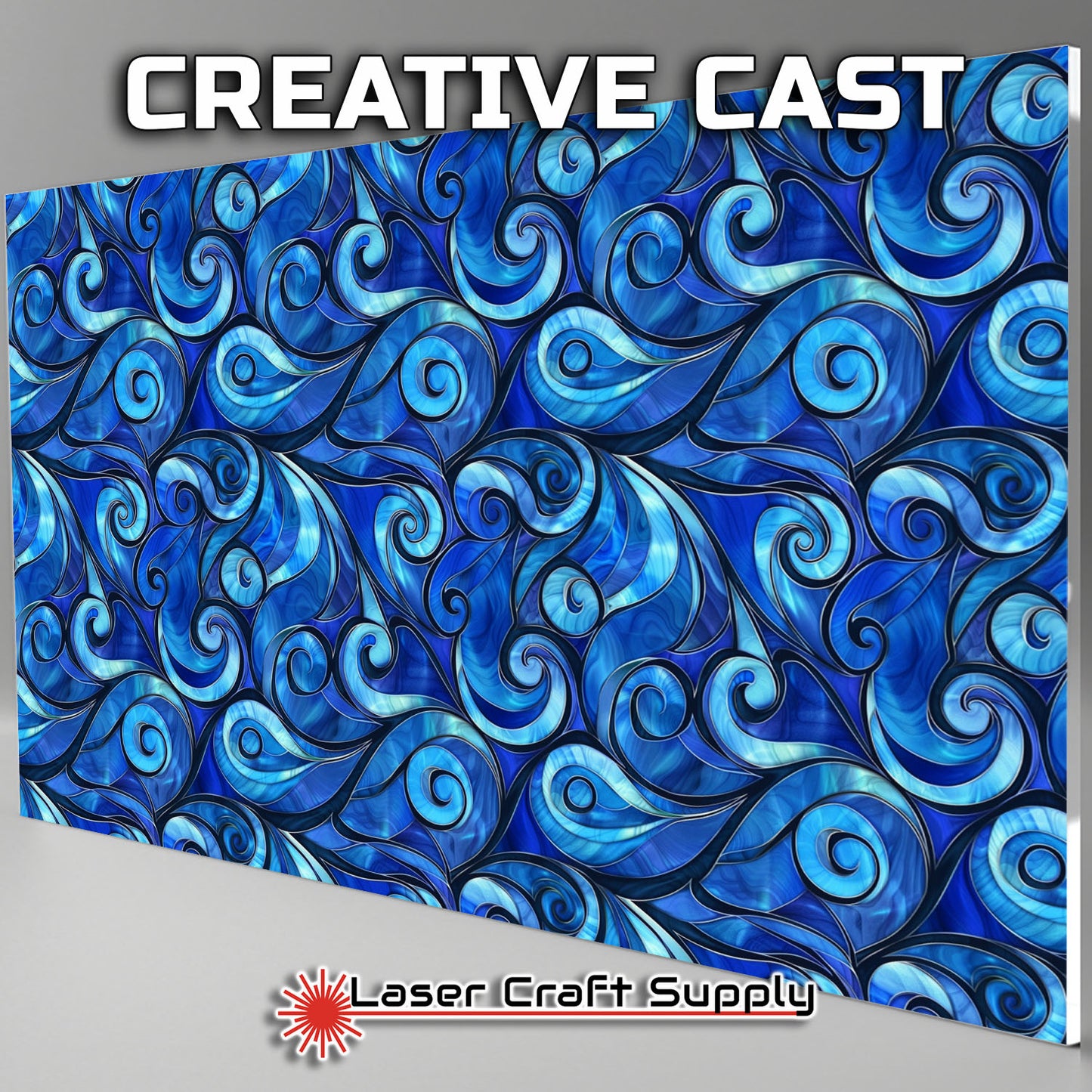 Creative Cast Acrylics - Groovy Blue Swirl- Stained Glass