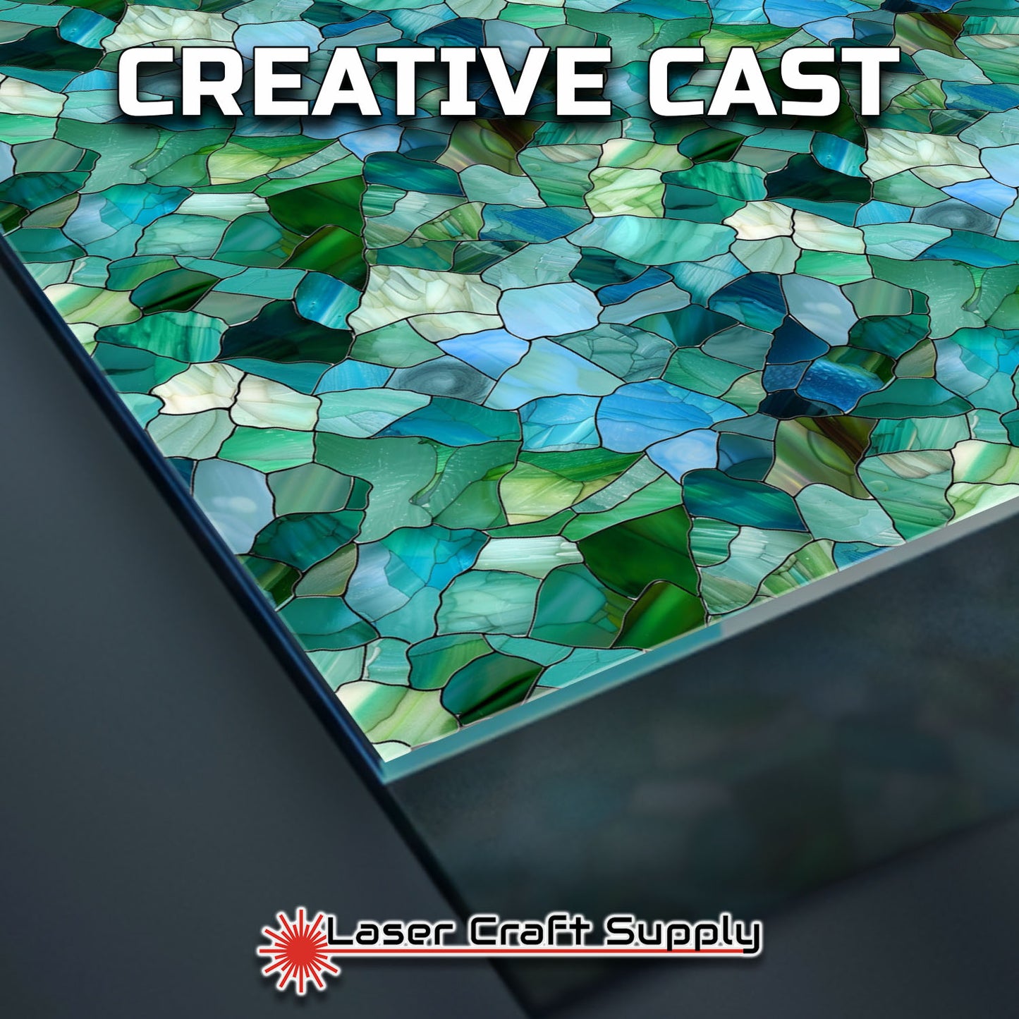 Creative Cast Acrylics - Blue Green Crystal- Stained Glass