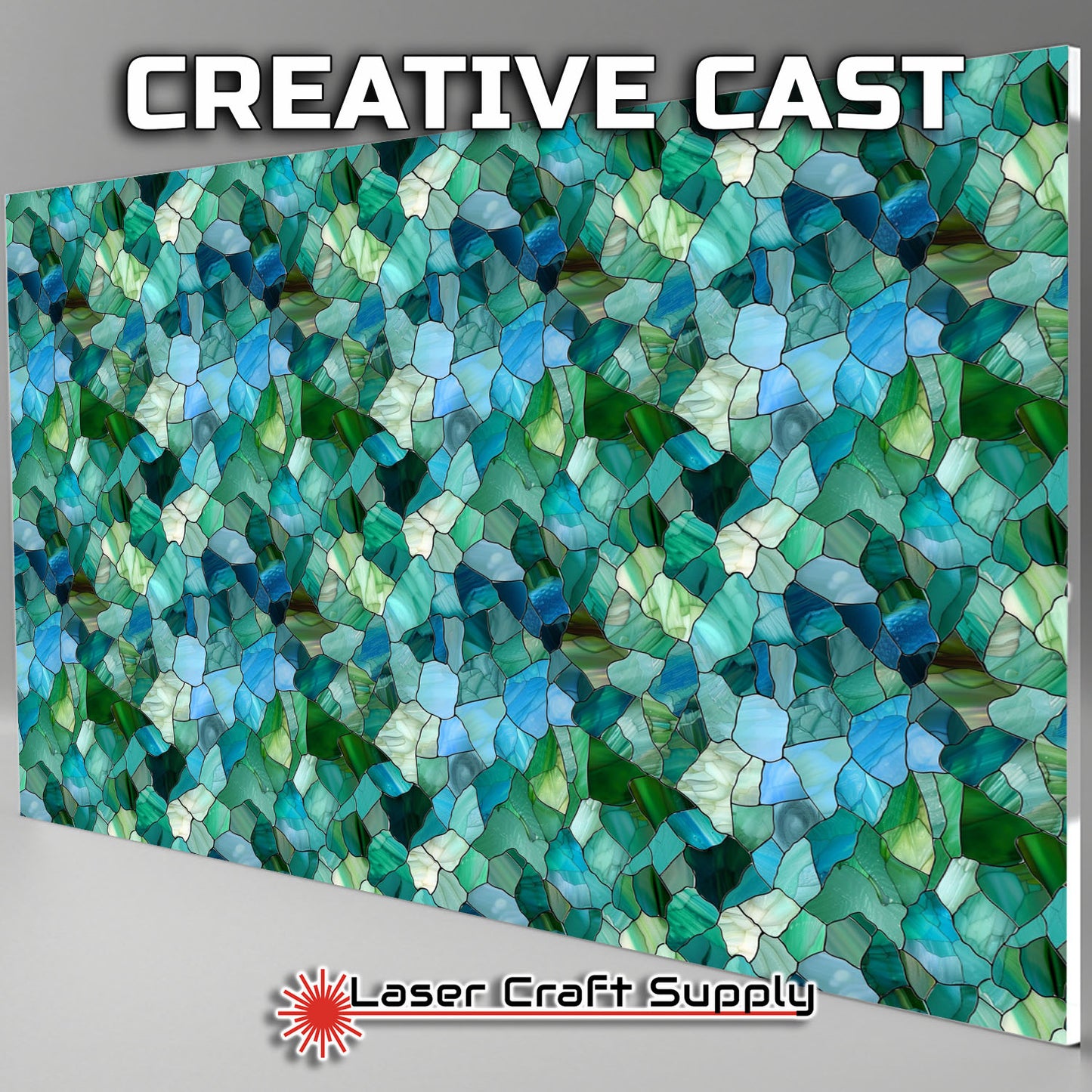 Creative Cast Acrylics - Blue Green Crystal- Stained Glass