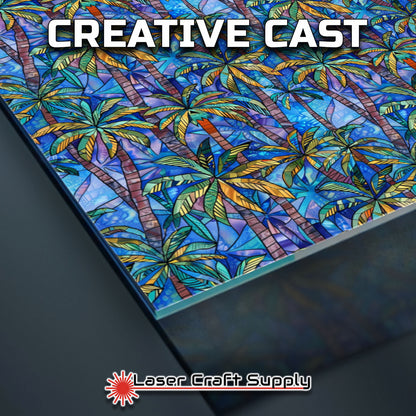 Creative Cast Acrylics - Palms on Blue - Stained Glass