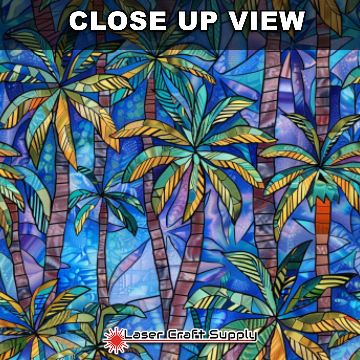 Creative Cast Acrylics - Palms on Blue - Stained Glass