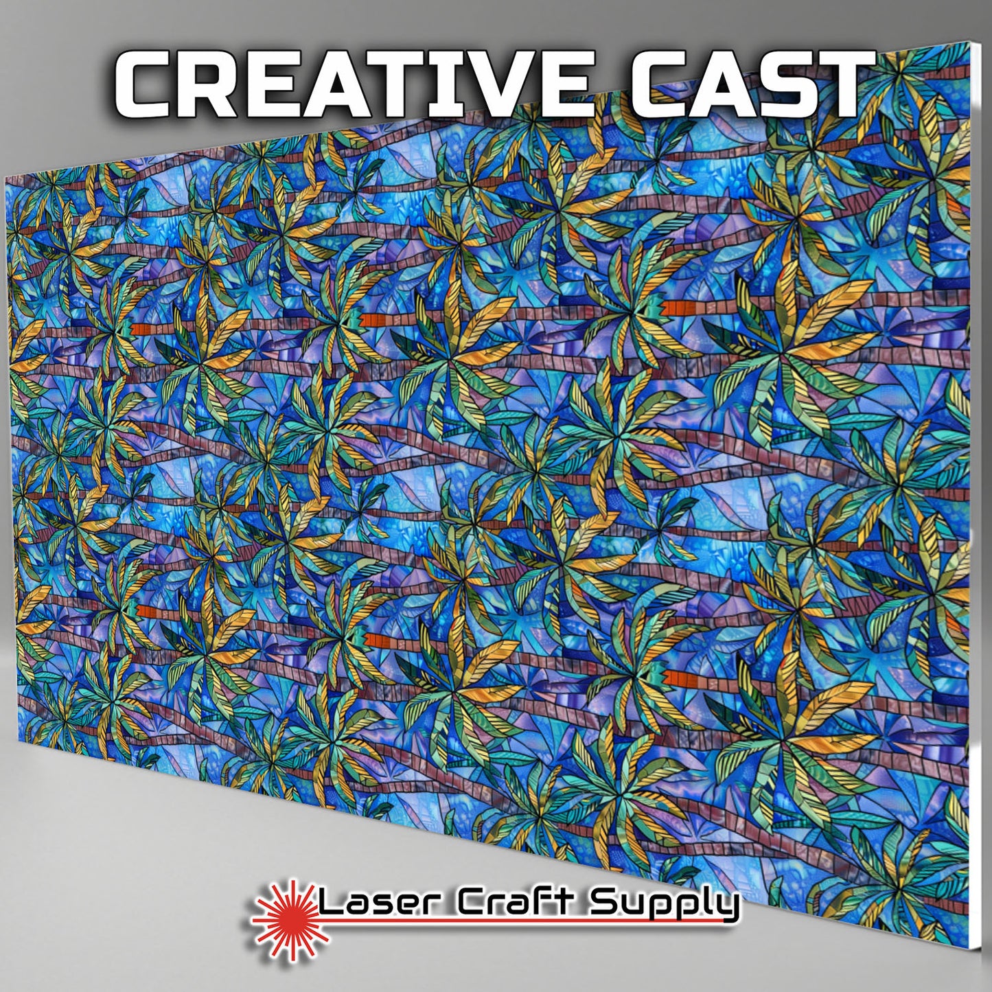 Creative Cast Acrylics - Palms on Blue - Stained Glass