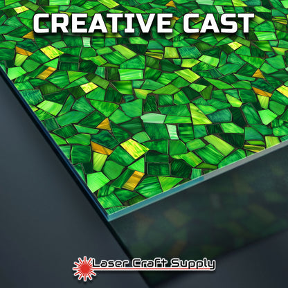 Creative Cast Acrylics - Rich Green Crystals- Stained Glass