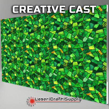 Creative Cast Acrylics - Rich Green Crystals- Stained Glass