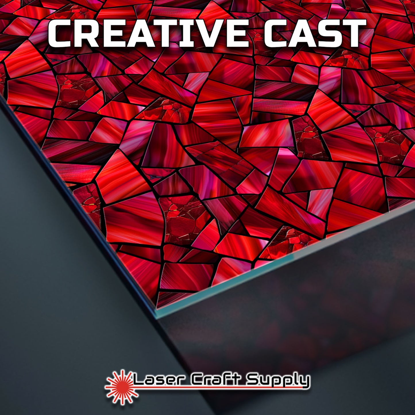 Creative Cast Acrylics - Ruby Red Crystals - Stained Glass