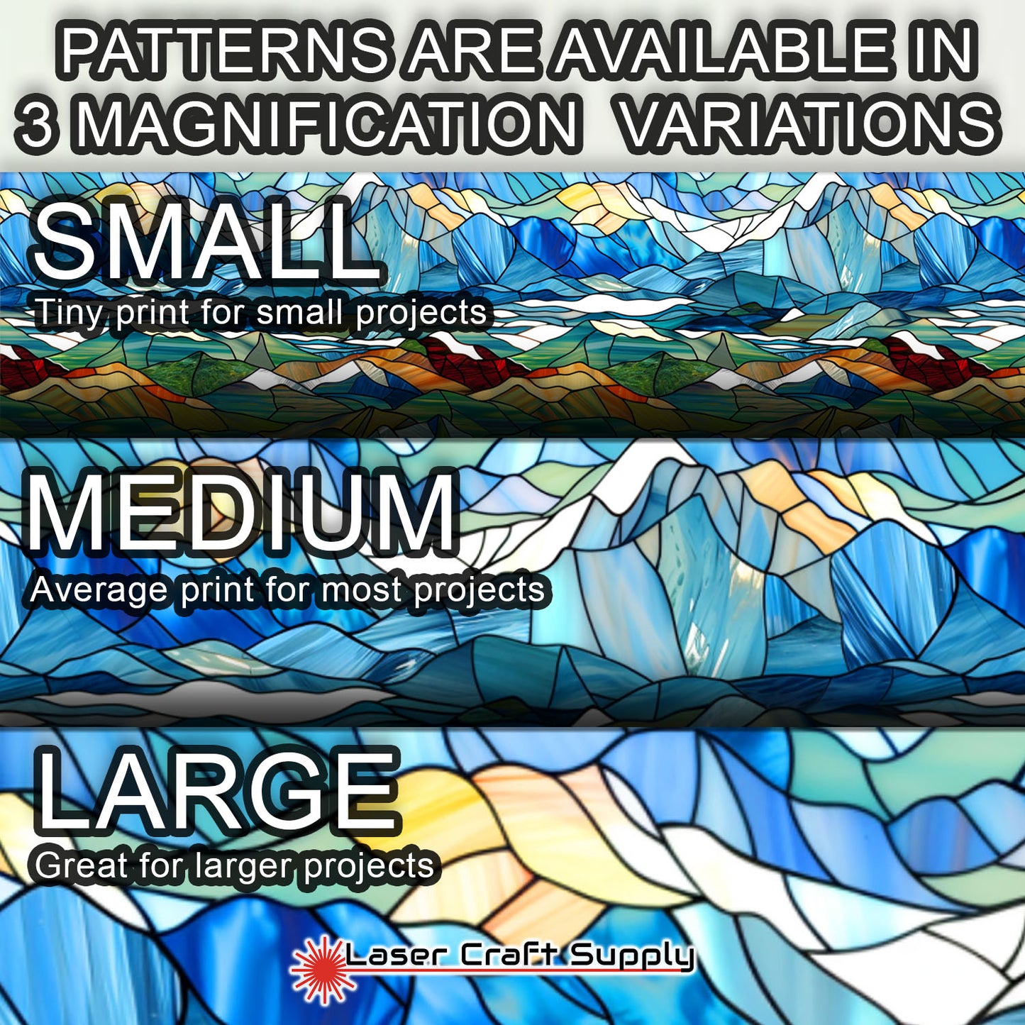 Creative Cast Acrylics - Sharp Snow capped Mountains - Stained Glass