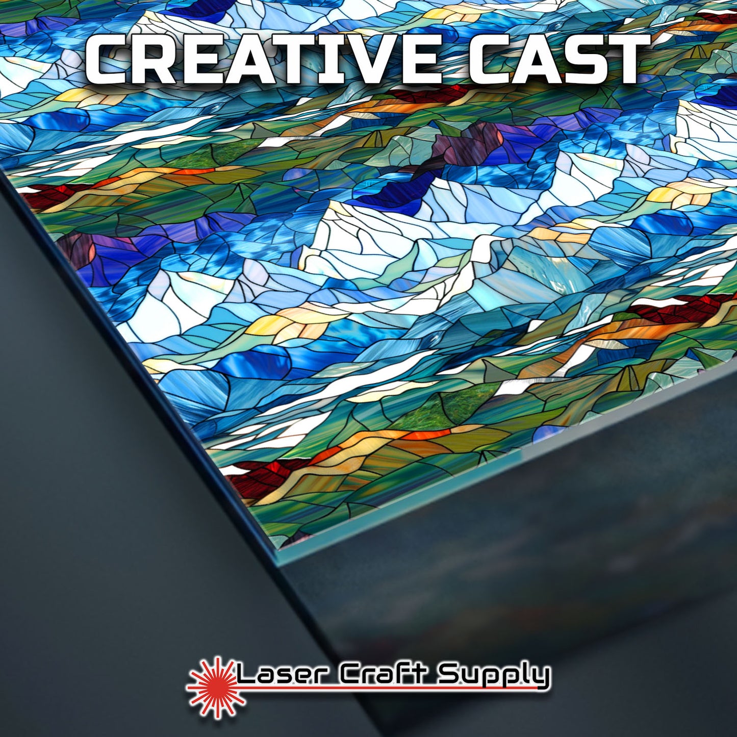 Creative Cast Acrylics - Sharp Snow capped Mountains - Stained Glass