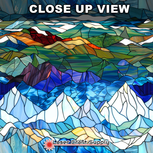 Creative Cast Acrylics - Sharp Snow capped Mountains - Stained Glass