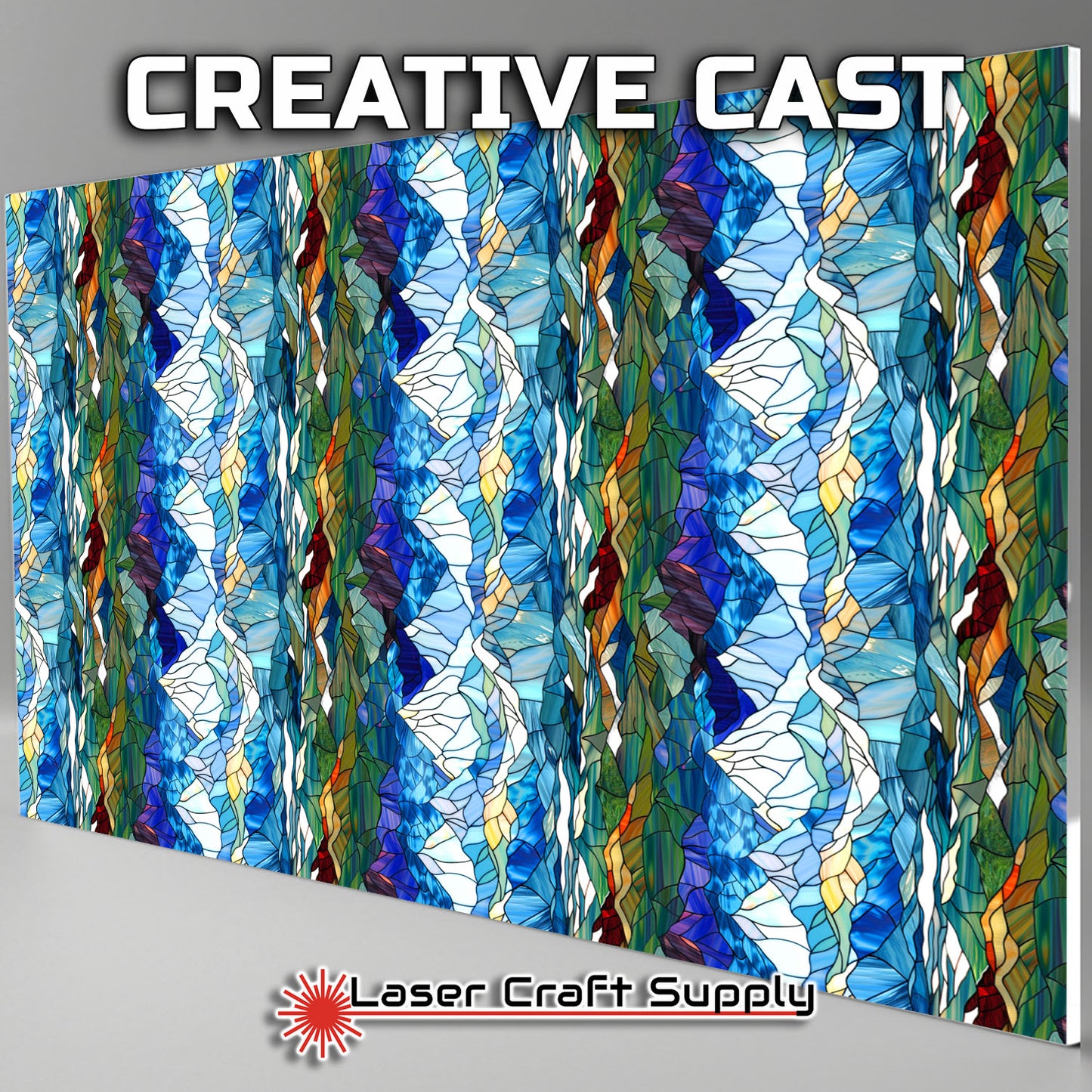 Creative Cast Acrylics - Sharp Snow capped Mountains - Stained Glass