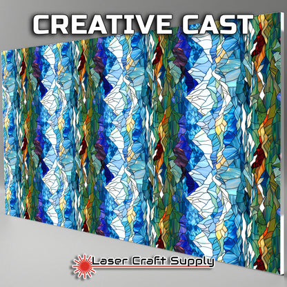 Creative Cast Acrylics - Sharp Snow capped Mountains - Stained Glass